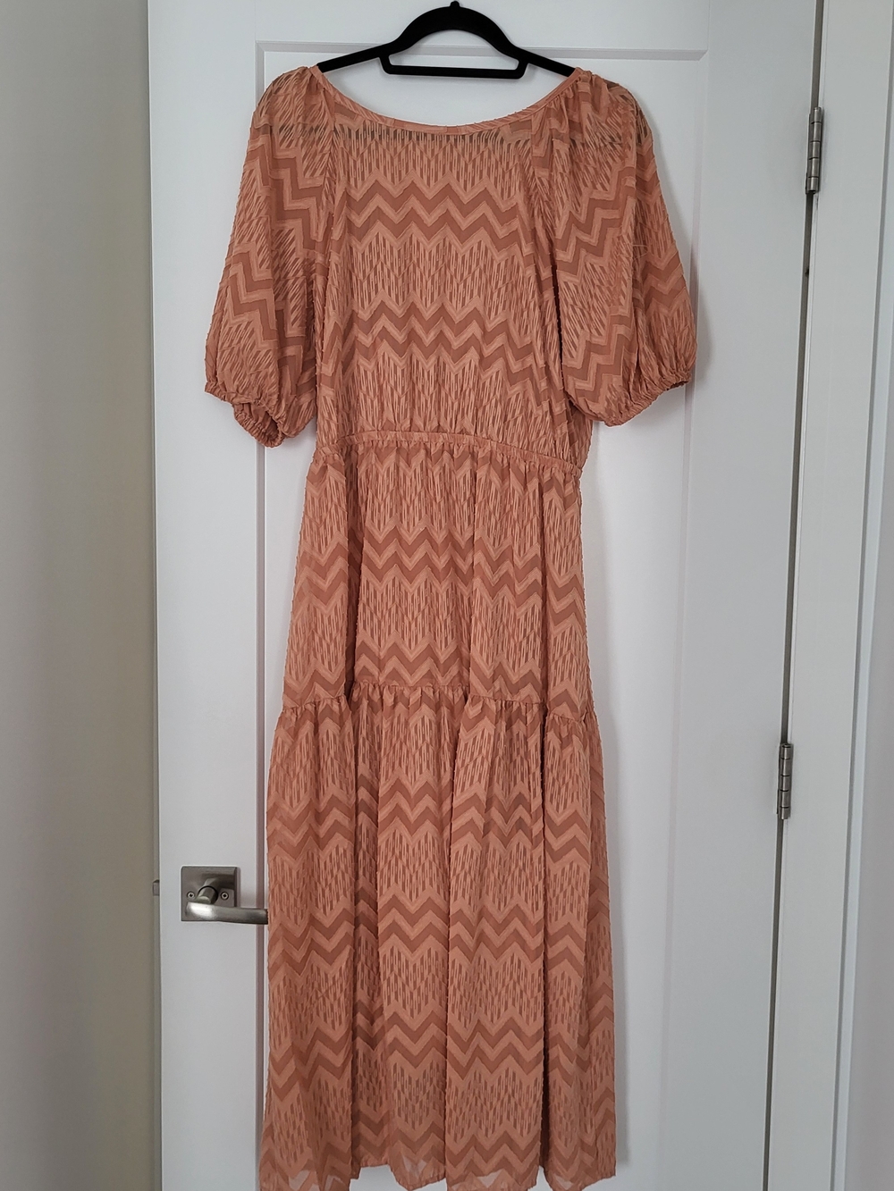 a new day Peach Chevron Tiered Maxi Dress